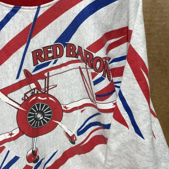 Vintage Red Baron Crewneck Sweatshirt 2XL, Benchmark, Manfred Von Richthofen